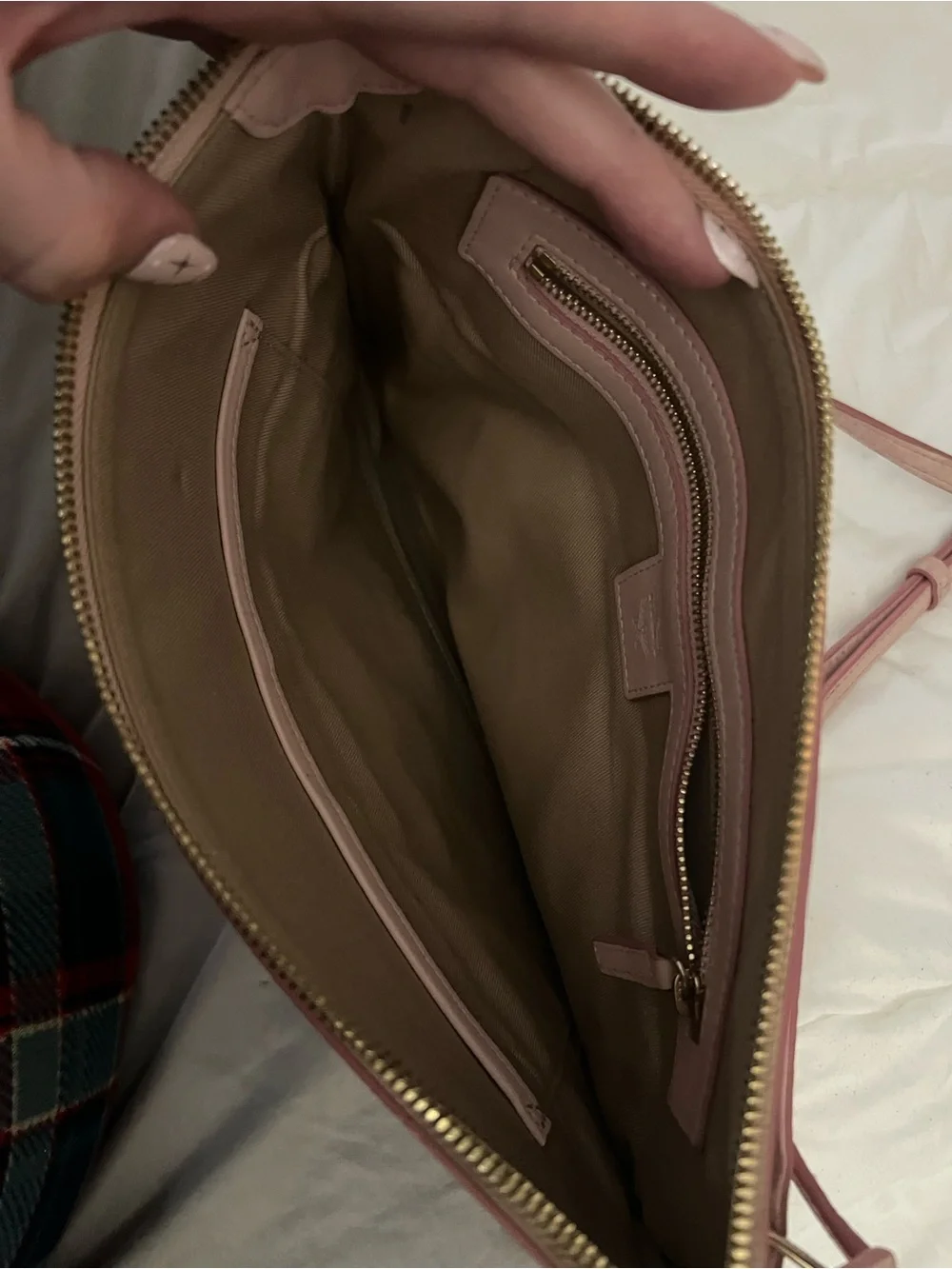 MCM Pink and Grey Visetos Crossbody Bag